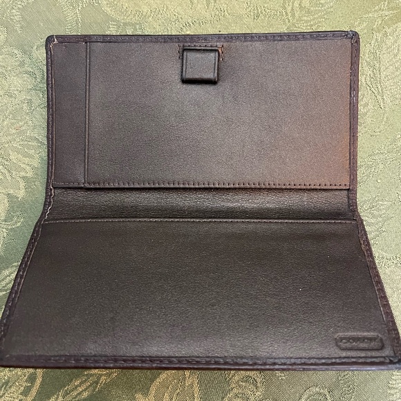 Coach Signature C Canvas Leather Brown Checkbook Cover wallet- Like new - Picture 2 of 6